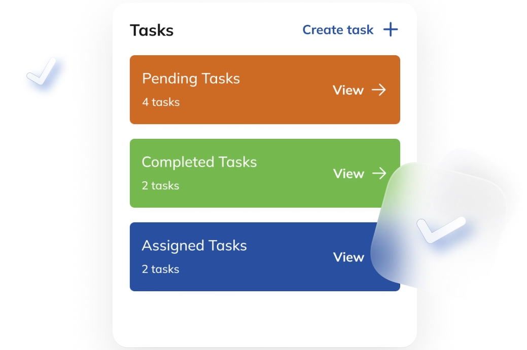 Task overview in Self SHEQer app showing assigned responsibilities, priorities, deadlines, and real-time task status for enhanced accountability