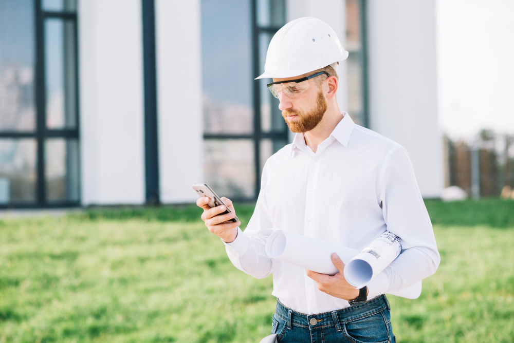 engineer reviewing report