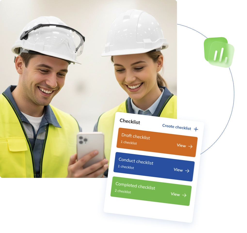 Self SHEQer checklist management app used on-site by construction workers